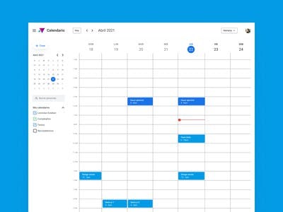 grid layout e interfaces del ejercicio google calendar